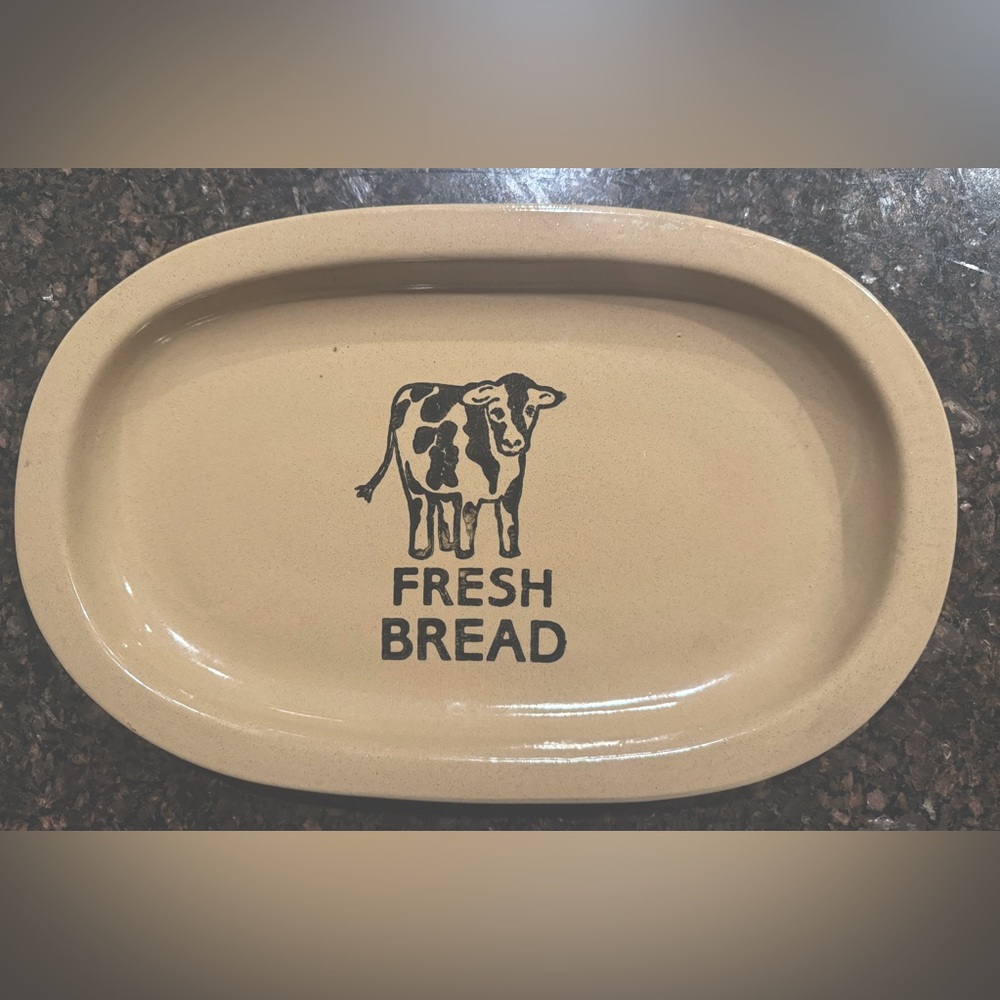 Vintage Moira Farmhouse Stoneware Fresh Bread Tray, Made In England  8" x 12"